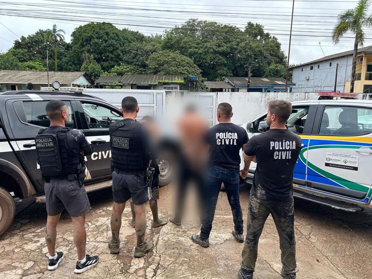 EM CALÇOENE, POLÍCIAS CIVIL E MILITAR PRENDEM DOIS HOMENS EM FLAGRANTE PELA PRÁTICA DO CRIME DE HOMICÍDIO QUALIFICADO